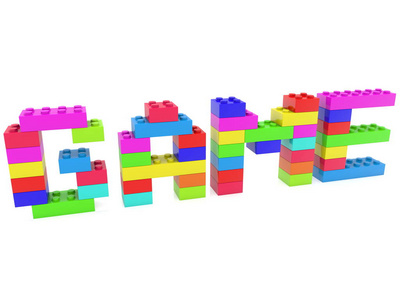游戏概念从玩具砖. 3 d 插图