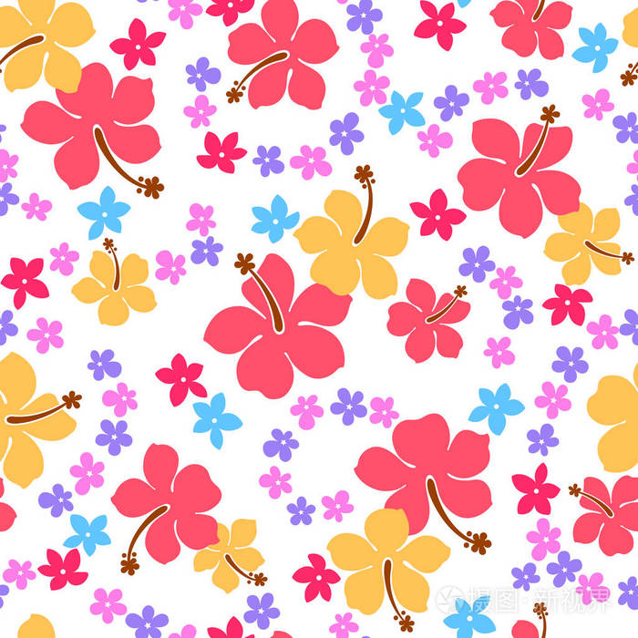 芙蓉花图案, 我画芙蓉为设计它, 这幅画不断重复, 它是一个向量工作