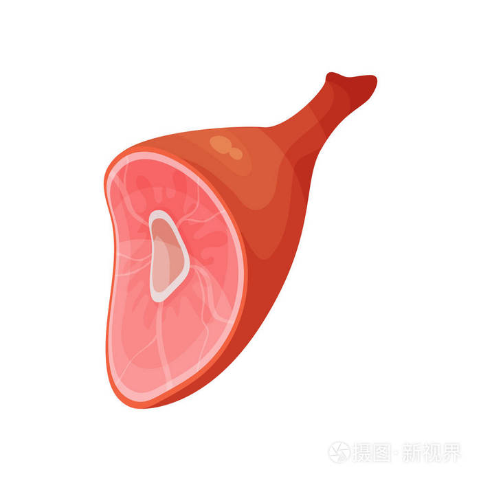 烟腿火腿肉产品卡通矢量插画