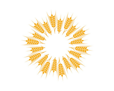 农业小麦模板矢量图标设计