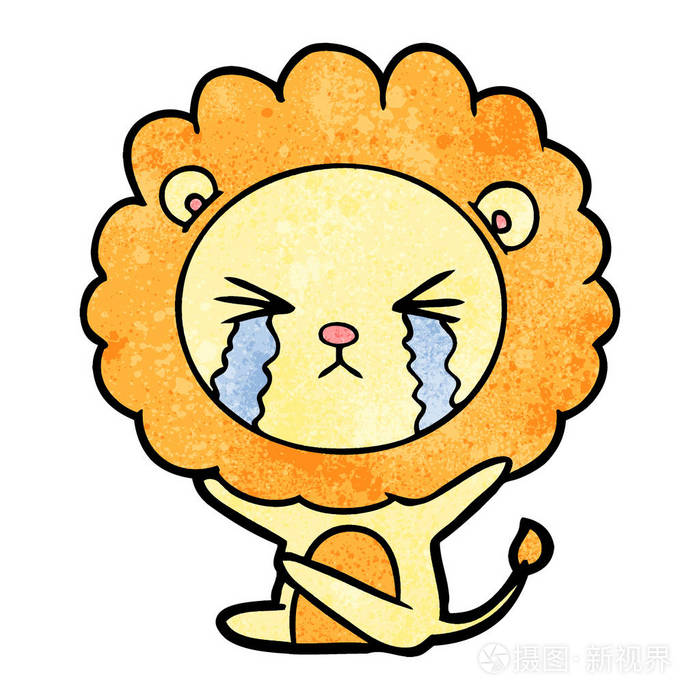 动画片哭泣的狮子的媒介例证