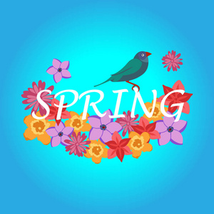 春季矢量背景花卉插图