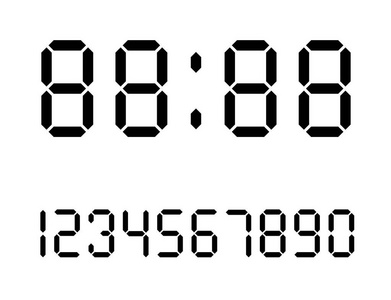 数字发光数字.电子设备的 lcd 号码.矢量插画 10 eps照片