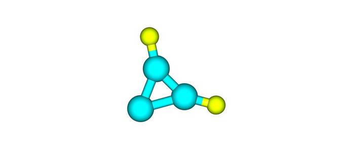 Cyclopropenylidene 分子结构在白色背景下的分离