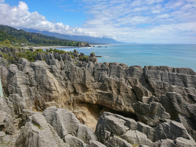 新西兰西海岸 Punakaki 的煎饼岩, 自然景观背景