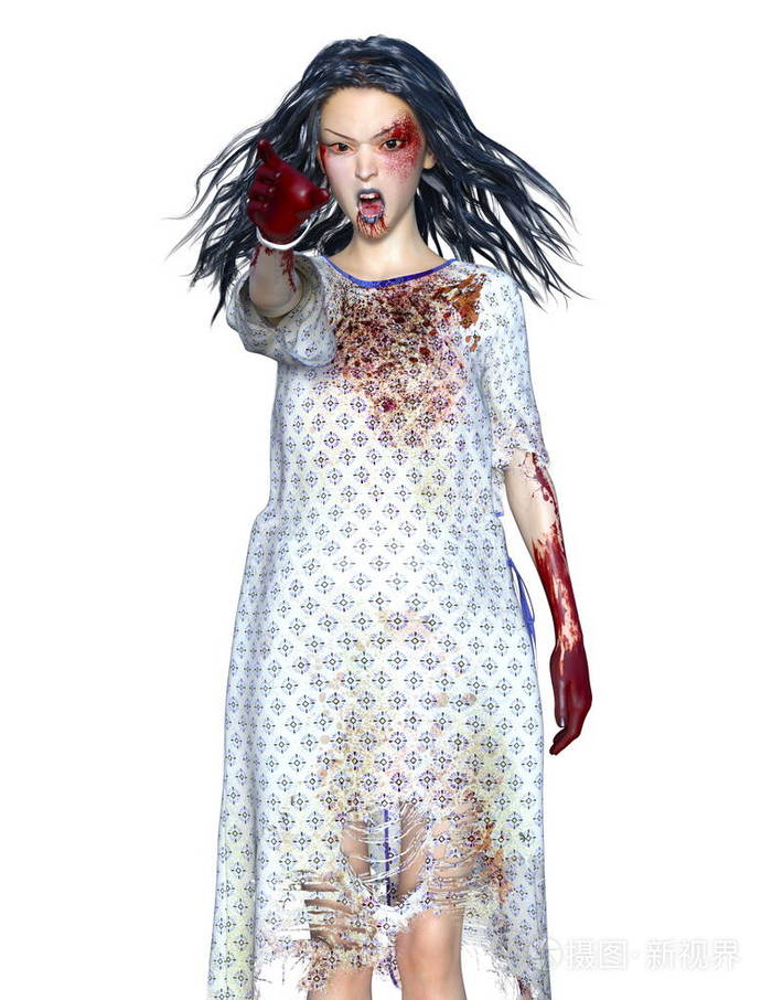 女性僵尸/3d cg 渲染女性僵尸
