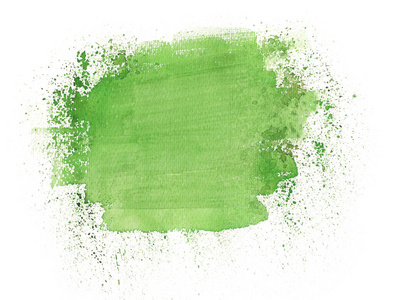 水彩手绘纹理背景绿色印迹白色隔离照片