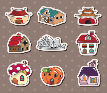 单色美元的房子贴纸图片