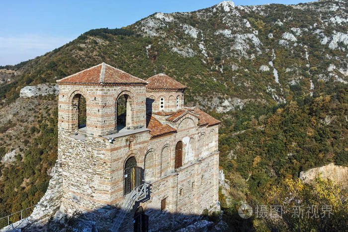 Asen 的堡垒和上帝的圣洁母亲的教会的废墟, Asenovgrad, 普罗夫迪夫地区, 保加利亚