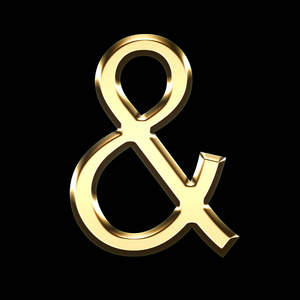 代表单词的金色3d 符号和黑色背景上的隔离3d 渲染插图