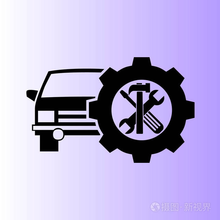 汽车修理矢量图标