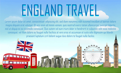 英国旅游与地标和英国的图标
