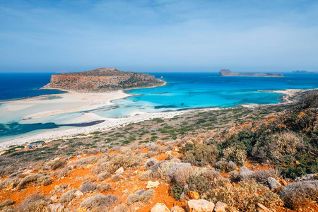 美丽的 Balos 海滩在克里特岛, 希腊