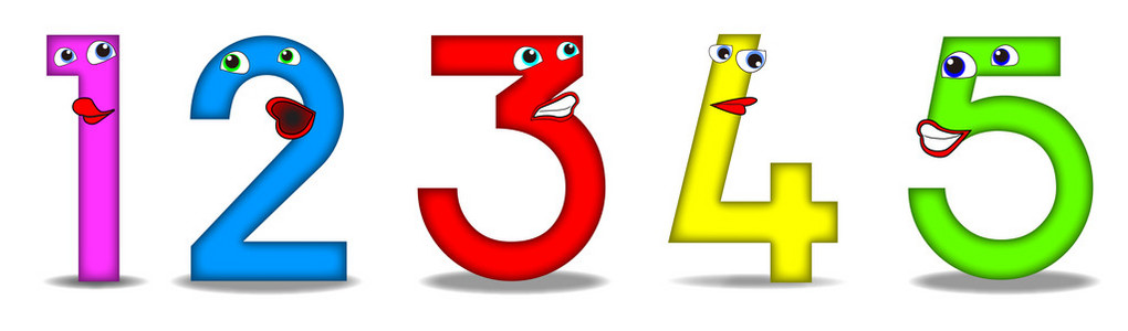 两个号码卡通号码(12345)照片