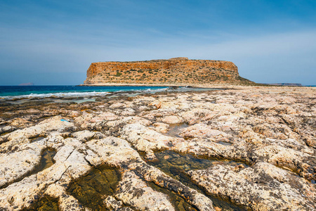 希腊克里特岛的 Balos 泻湖和 Gramvousa 岛美景