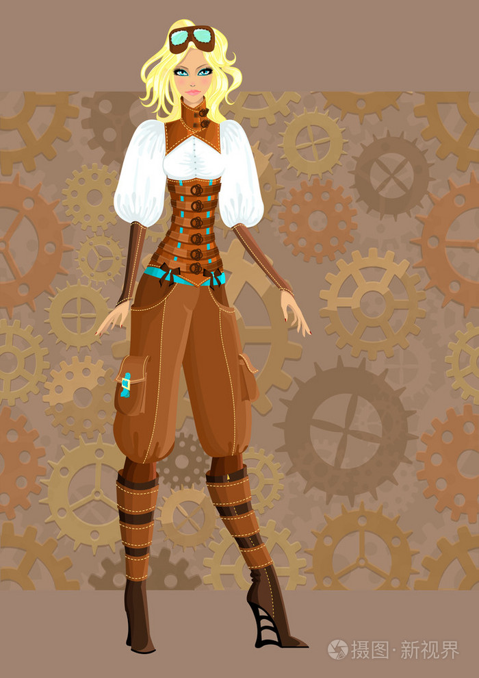 美丽的蒸汽朋克女孩