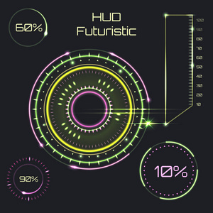 未来界面, 平视显示器, 计算机技术矢量背景