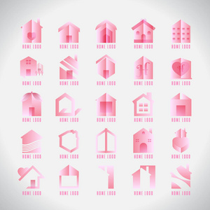 标志现代家居粉红色收藏。创意.爱.抽象.symb