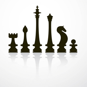 棋子王皇后主教炒典当刀. 地球仪和棋子孤立在白色背景上.