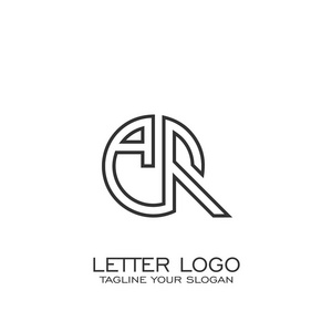 圆圈字母徽标设计, R 徽标