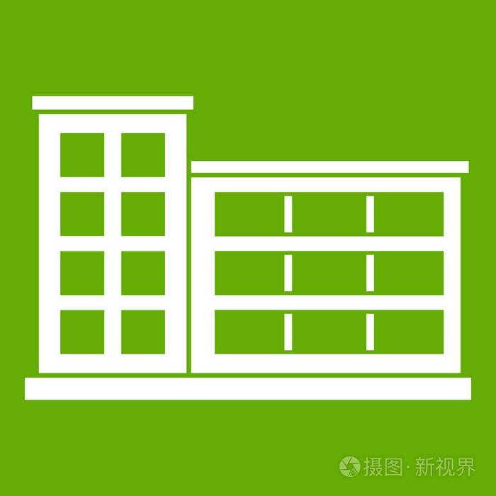工业厂房建筑图标绿色