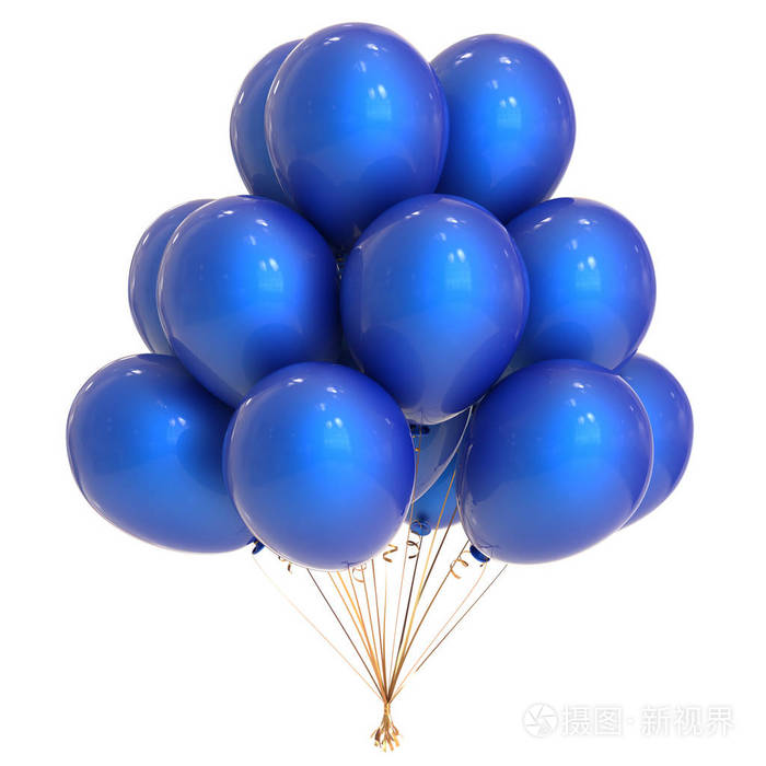 气球蓝色党生日装饰气球束
