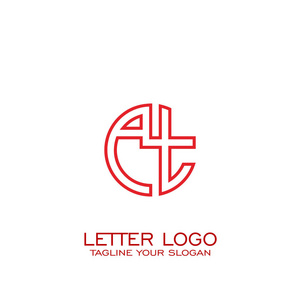 圆圈字母徽标设计, T 标志