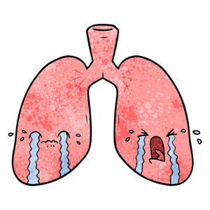 卡通肺的矢量图解