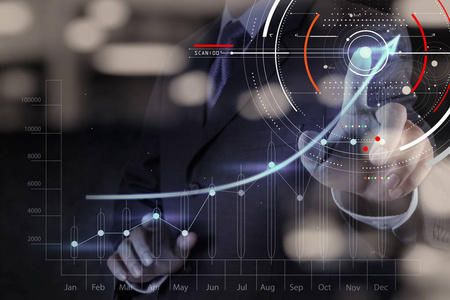 基于数字图,图形界面的目标聚焦概念照片