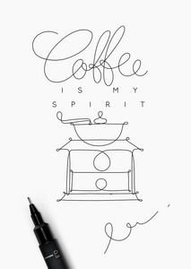 咖啡笔线海报精神