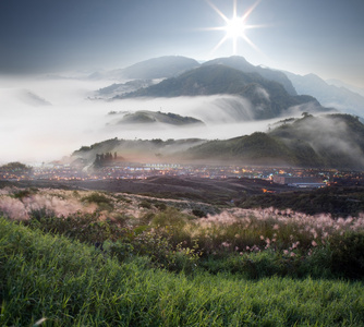 夕阳在山风景