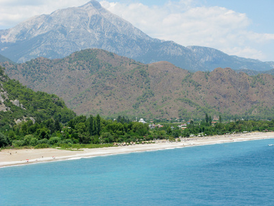 土耳其地中海海岸的全景