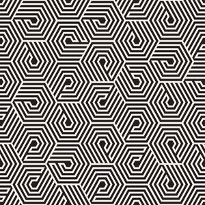 使用带区元素重复几何图块矢量无缝线拼接图案.