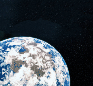 3d 从空间渲染世界地球。地球.从太空看地球。由 Nasa 提供的这幅图像的元素