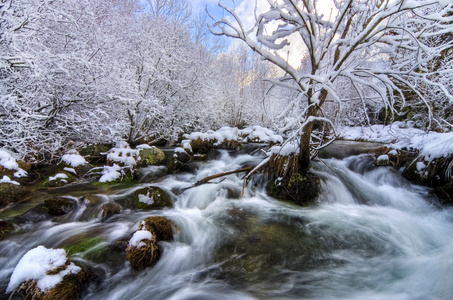 Pea Trevinca snowy river, Galician roof