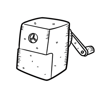 卷笔刀铅笔刀,转笔刀 卷笔刀白色背景隔离器上的红色卷笔刀工具信纸