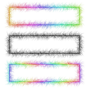 彩色和单色草图横幅框架集
