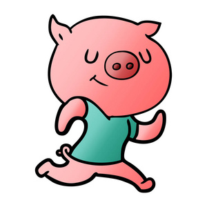 快乐卡通猪赛跑