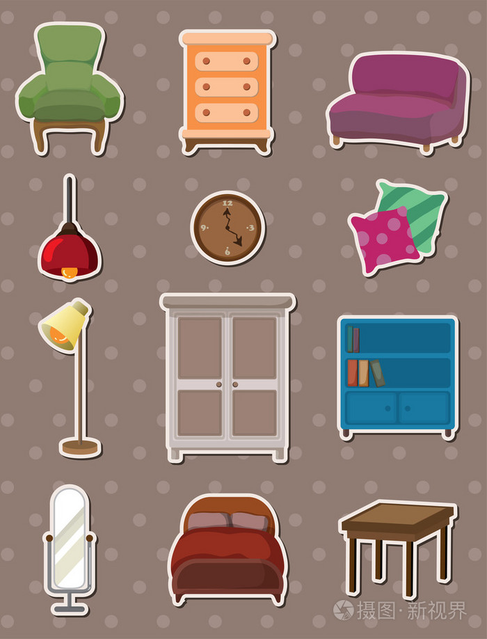 卡通家具贴纸