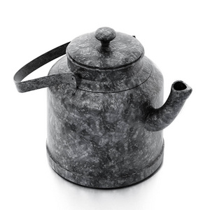 老式的, 老式的茶壶在白色背景下隔离。3d 插图