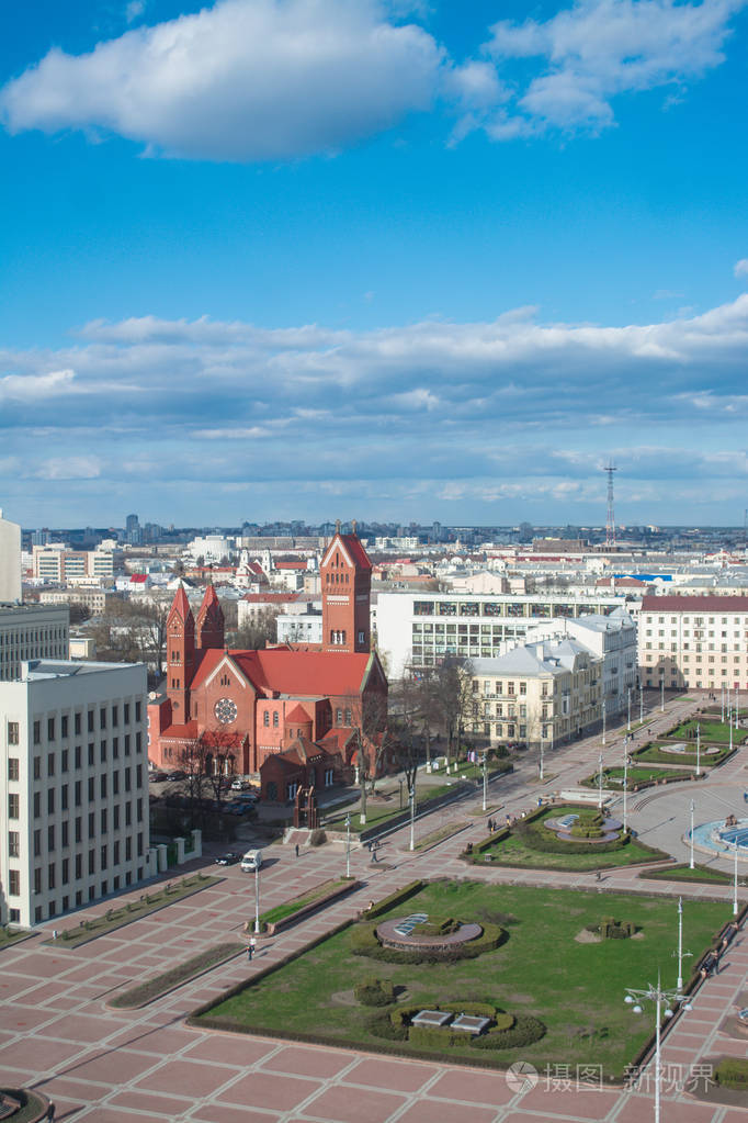 独立广场在明斯克的视图