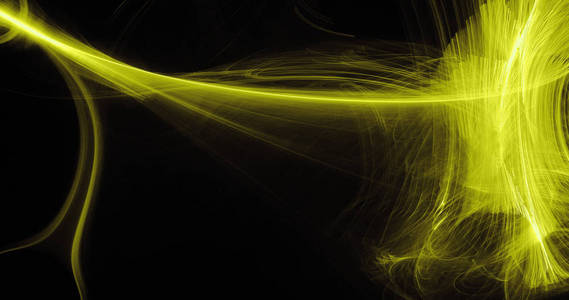 黄色的抽象线条曲线粒子背景图片