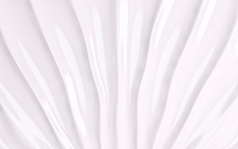 白色丝绸窗帘和织物的背景。3d 渲染