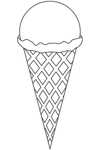 黑白线条艺术图标冰淇淋照片
