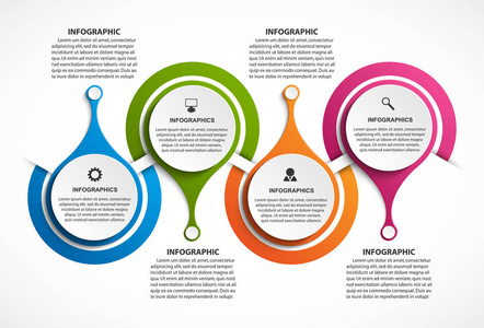 抽象的选项信息图表模板。图表为业务演示文稿或信息横幅