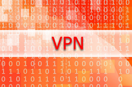 文本题字 Vpn 写在一个半透明的领域, 围绕着一组抽象的数字