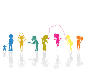 儿童运动剪影活动照片