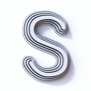 三步字体字母 S 3d