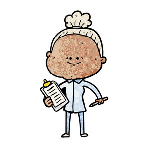 手绘穿针的老妇人卡通快乐老妇人照片