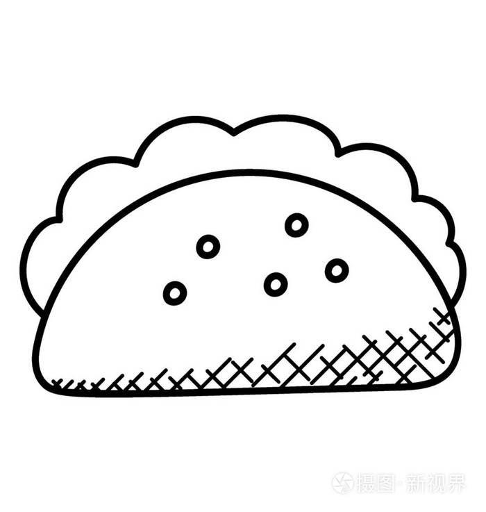 手绘毛肉饼的涂鸦图标插画-正版商用图片04l1ng-摄图新视界